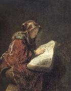 Rembrandt van rijn The Prophetess Anna Sweden oil painting artist